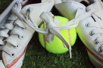 tennis and white sneakers