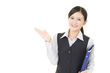 案内するビジネスウーマン