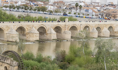 Cordoba Roman bridge over the river Guadalquivir, Spain