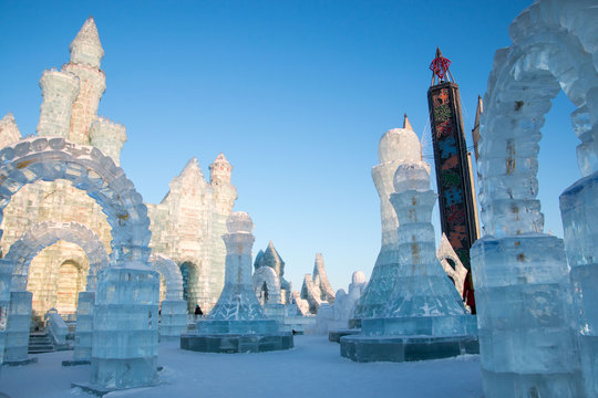 Fototapeta The ice sculptures of Harbin never cease to amaze.