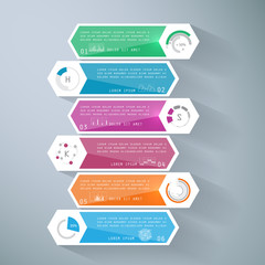 Infographic design with 6 parts, steps or processes