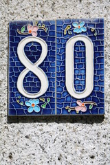 Fototapeta premium Number eighty at nature stone 