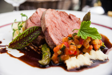 Veal fillet with vegetable ratatouille