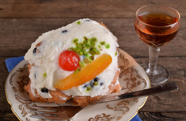 Sicilian dessert with ricotta cream sfincia of St. Joseph