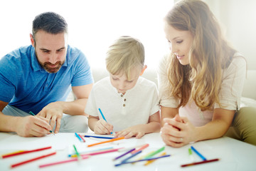 Fototapeta premium Drawing at home