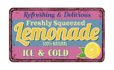 Lemonade vintage rusty metal sign