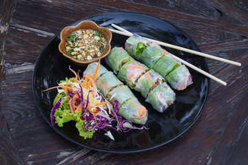 Fresh Spring Roll, Vietnamese Food.