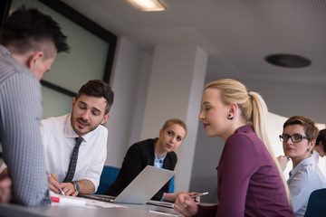 business people group on meeting at modern startup office