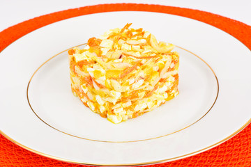 Salad with Squid, Carrots, Onions