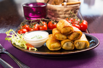 small pancakes with meat