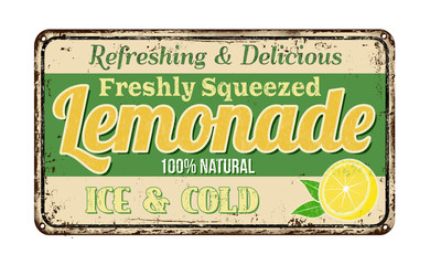 Lemonade vintage rusty metal sign