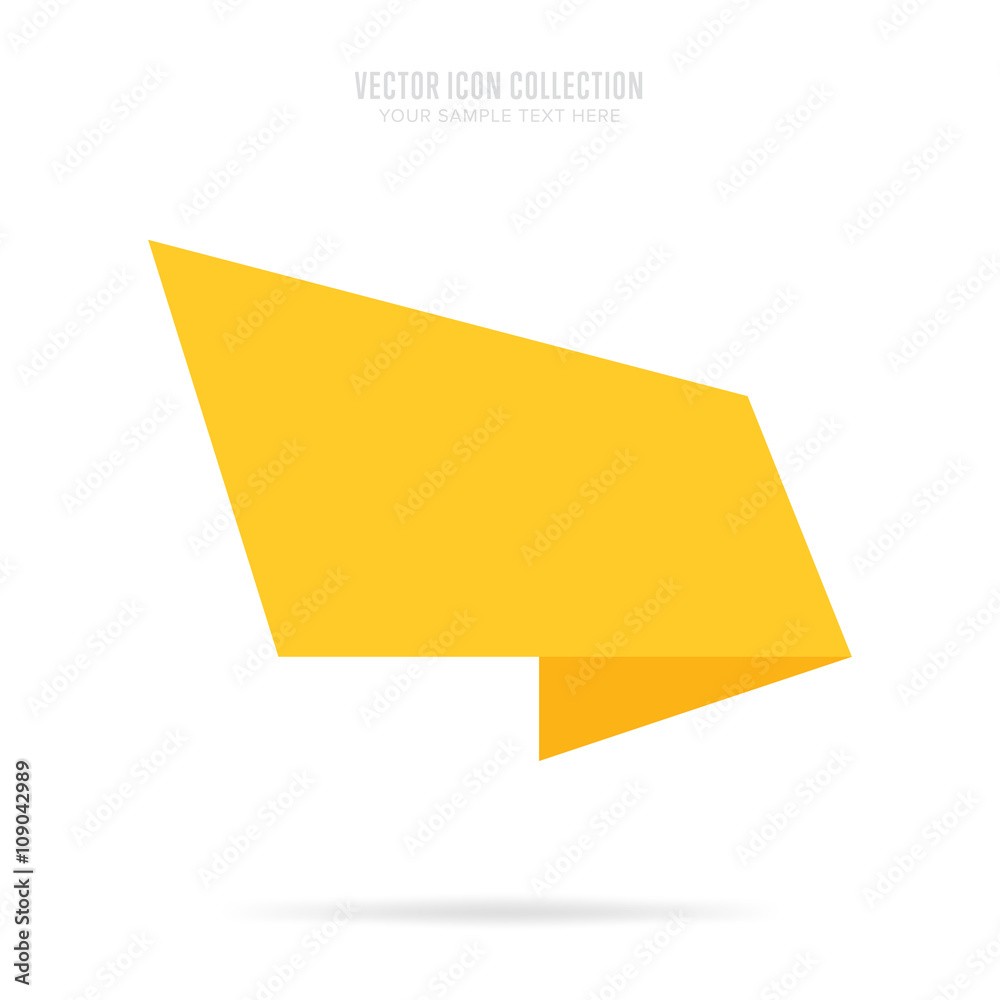 Canvas Prints sticker isolated vector in flat design style. colorful abstract badge or label. origami style.