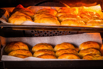 Buns in a hot oven