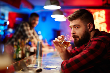 Drinking beer