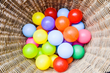 color balls on basket