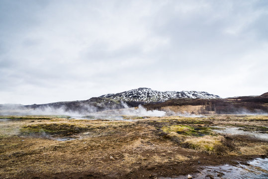 Misty landscape from Iceland
