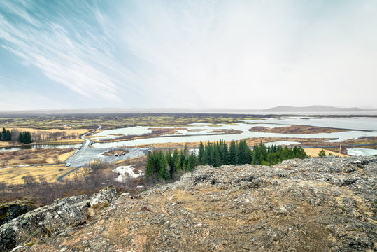 Iceland scenery at the Thingvellir national park
