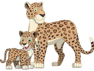Lepard adult and cub