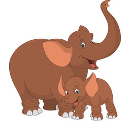 Fototapeta premium Elephant and cub