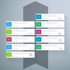 Template for presentation with 10 parts, steps or processes