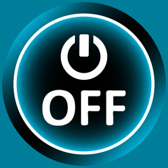 Icon white switching off and word