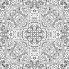  Black and white seamless pattern psychedelic.