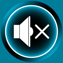 Obraz premium Icon white sound shutdowns
