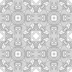 Black and white seamless pattern psychedelic.