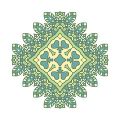 Abstract design element. Round mandala in vector. Graphic template for your design. Decorative retro ornament.