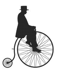 Gentleman On Penny Farthing Retro Silhouette