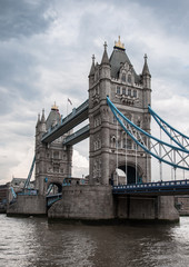 Tower Bridge in London on a cloudy day