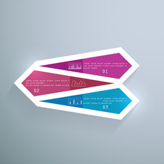 Template with 3 parts, steps or processes