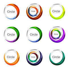 Set of abstract swirls and circles, logo collection