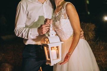 Wedding table setting in rustic style.