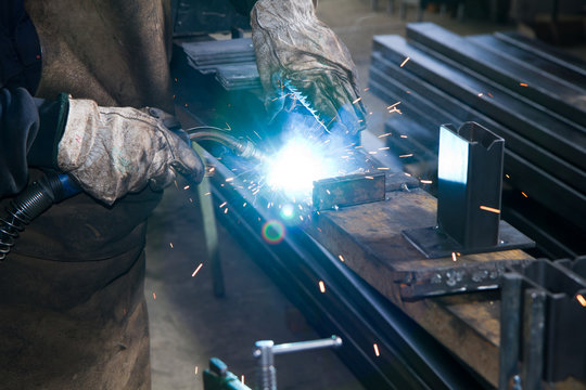 metalworker at work in his workshop