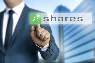 shares browser is operated by businessman background