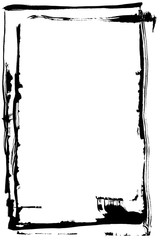 Isolated black ink brush frame texture