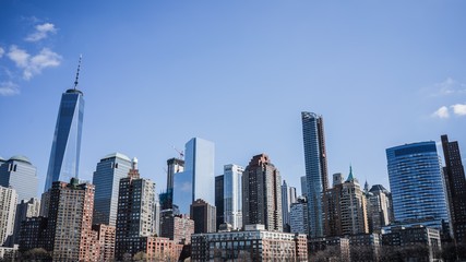 new York, USA - Circa March 2016 - view over the skyline of manh