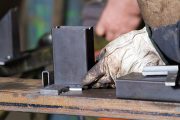 metalworker at work in his workshop