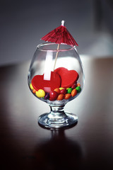 candy dragee in glass