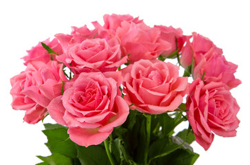 Pink rose  bouquet isolated.