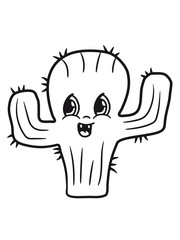 sweet cute little cactus face comic cartoon baby child
