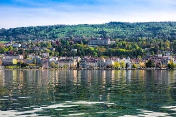 Abwaschbare Fototapete Stadt am Wasser Evian dal Lago