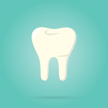 Tooth logo isolated, vector illustration. Human tooth.