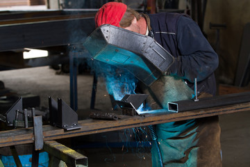 metalworker at work in his workshop