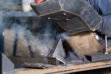 metalworker at work in his workshop