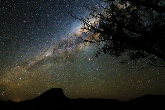 Beautiful image of the milky way seen from Isalo, Madagascar