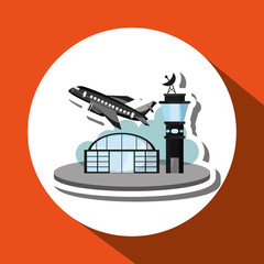 airport illustration design, editable vector