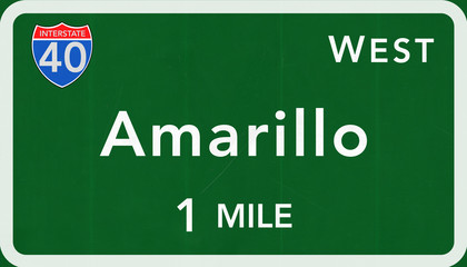 Amarillo USA Interstate Highway Sign