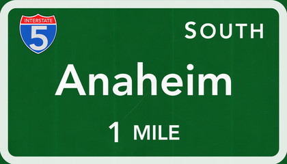 Naklejka premium Anaheim USA Interstate Highway Sign